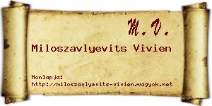 Miloszavlyevits Vivien névjegykártya